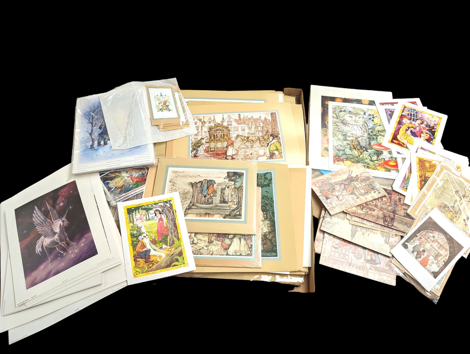 Collection of art prints and postcards etc, mostly Anton Pieck