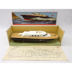  Victory Models Vosper Triple Screw Express Turbine Yacht with black hull, brown deck and white upper body, in original box   