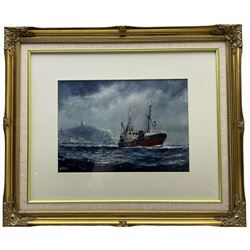 Three Jack Rigg (British  1927-2023) Scarborough shipping prints in gilt frames 25cm x 35cm aperture 49cm x 39cm (3)