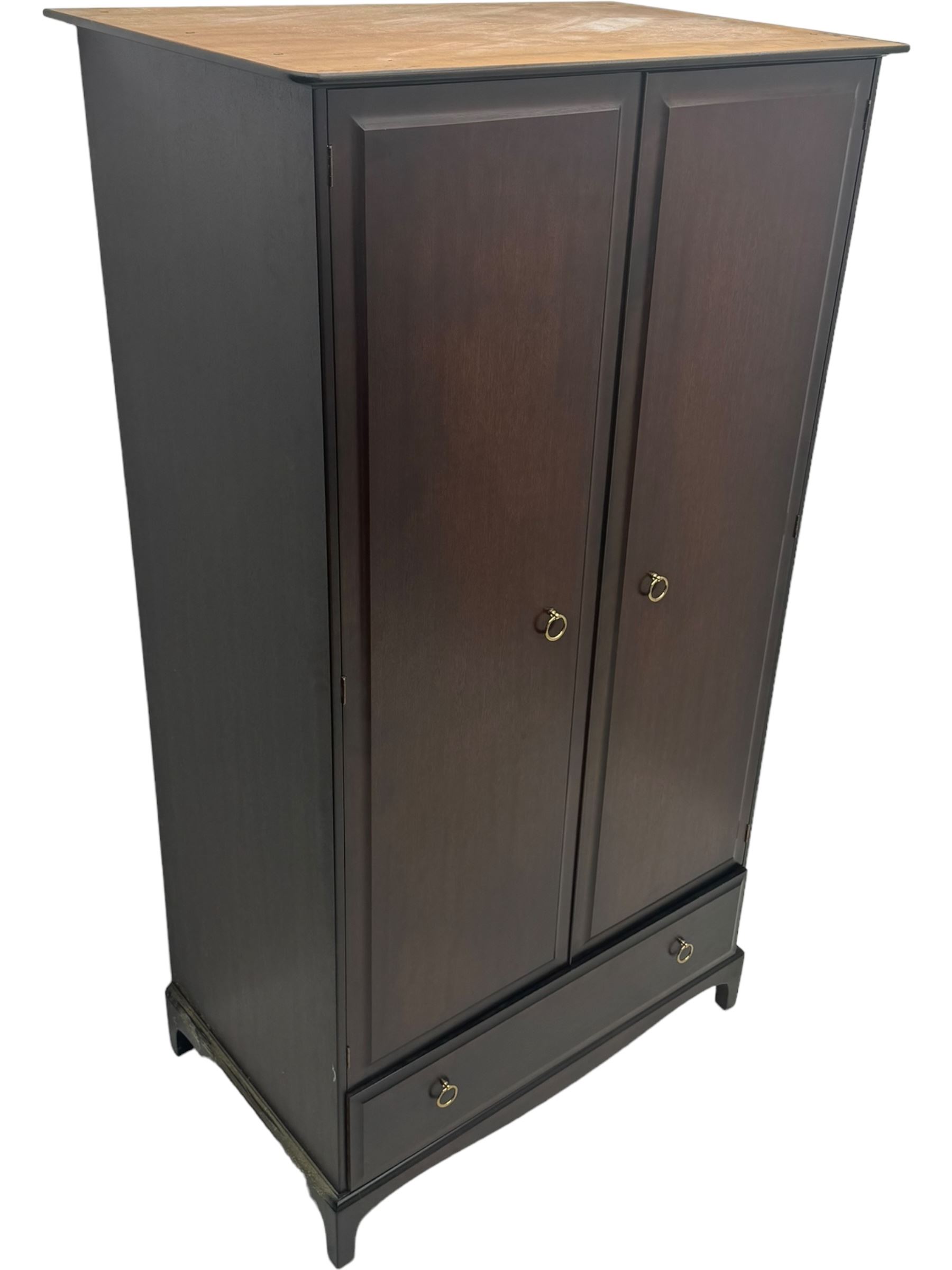 Stag Minstrel - mahogany double wardrobe fitted with single drawer 