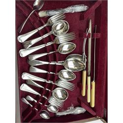 Canteen of cutlery for six place settings, contained within fitted oak case