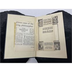 Enid Blyton; three copies of The First Adventure of the Famous Five; Five on Treasure Island, comprising 1963 edition, 1949 edition and 1963 edition  