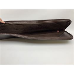 Albion Sporting dark brown leather shotgun carrying case L130cm