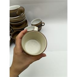 Denby Cotswold pattern, part tea and dinner service, including eight dinner plates, eight tea cups and saucers, serving dishes etc  