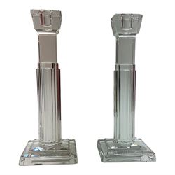 Pair of Waterford crystal Metropolitan candlesticks, H25cm