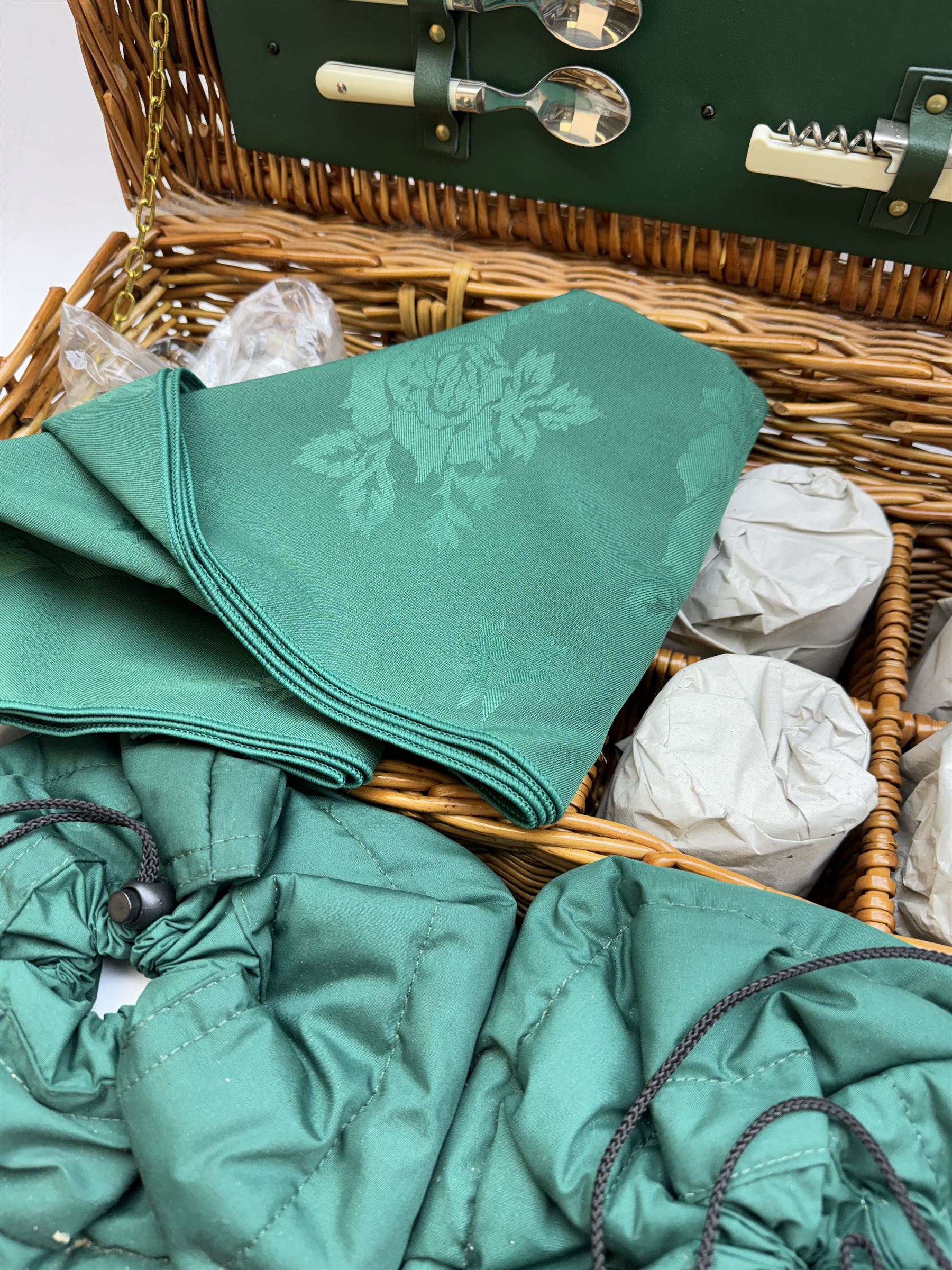 Fortnum and Mason picnic hamper for four, including plates, cutlery, flask etc 