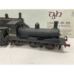 ‘00’ gauge - two kit built steam locomotive and tenders comprising Class 0395 Jumbos 0-6-0 no.30566 finished in BR black; Class C2X Large Vulcans 0-6-0 no.32434 finished in BR black; both with DJH Models boxes (2) 