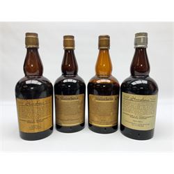 Four bottles of Alander Dunn & Co blended whisky, three for George Skelton and one for Jamie West Clark, of various contents and proof 