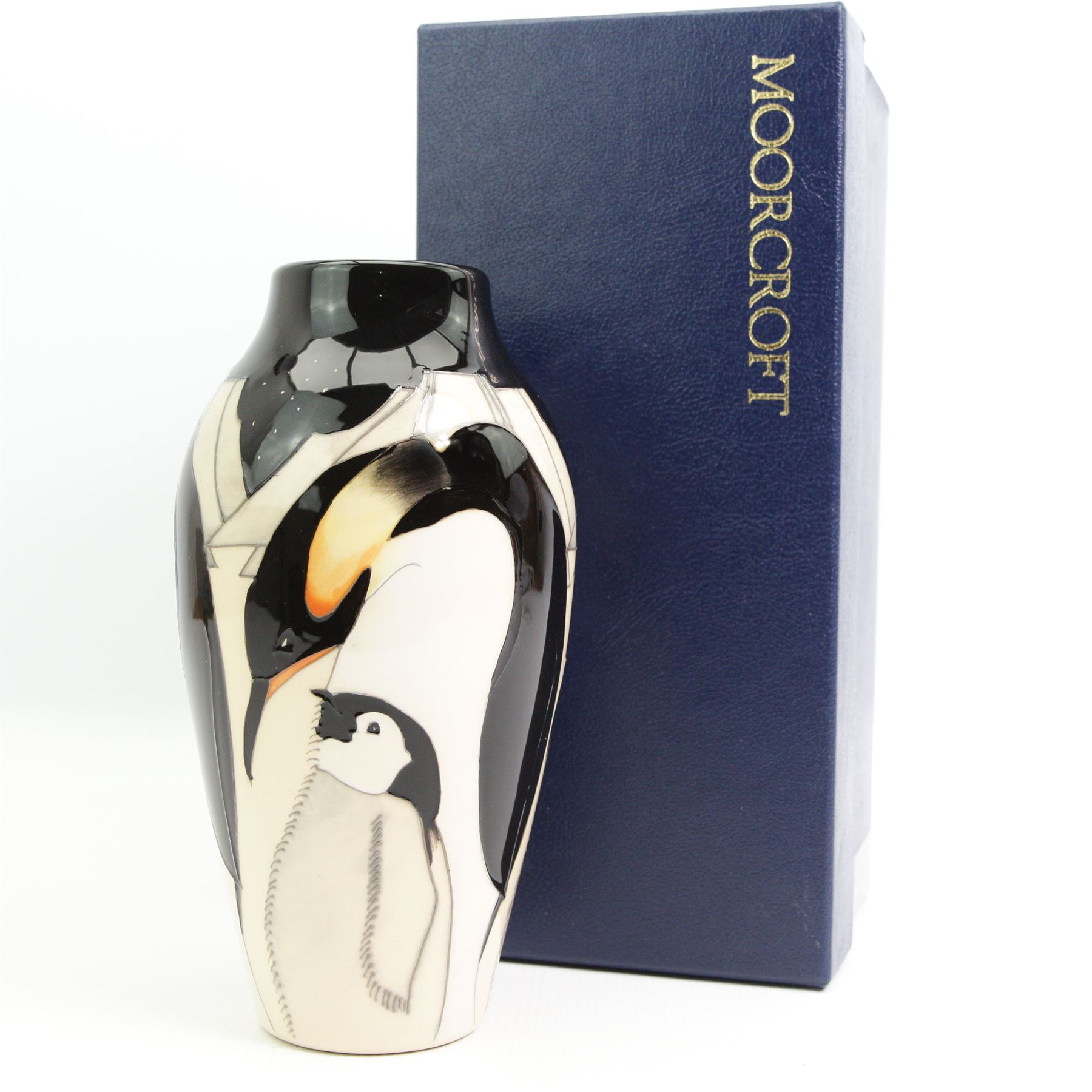 Moorcroft vase of shouldered tapering form decorated in the Antarctica pattern by Vicky Lovatt, no. 109, signed and dated 2017, H21.5cm, boxed