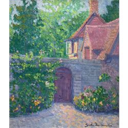 Stanisława de Karłowska (Polish 1876-1952): 'The Garden Gate', oil on canvas signed, titled on gallery label verso 35cm x 30cm 
Provenance: exh. Cork Street Gallery, London 1973, label verso