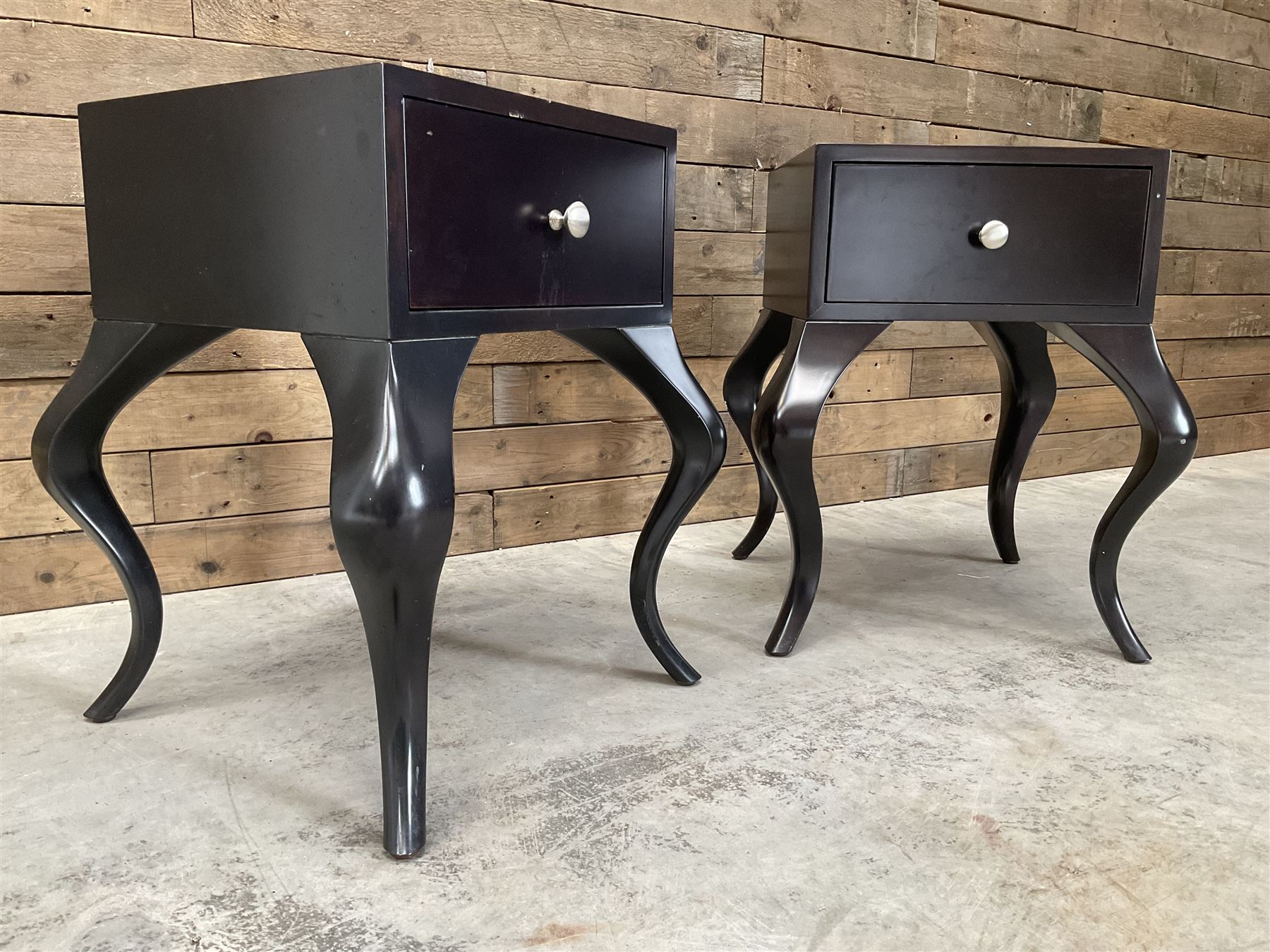 Pair of rosewood finish bedside chests