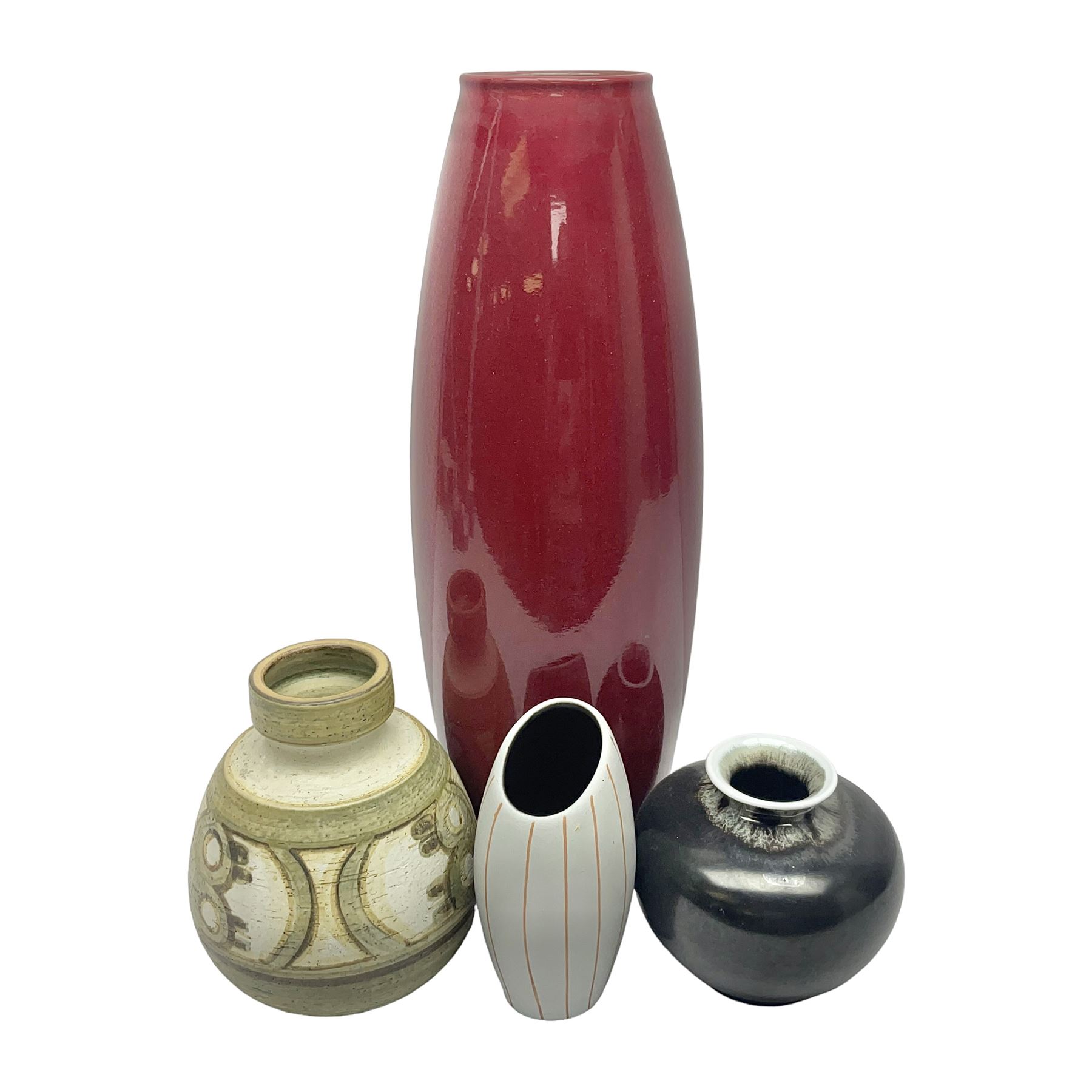  Large Scheurich vase, Soholm vase by Noomi Backhausen, and two other vases, Scheurich H50cm  