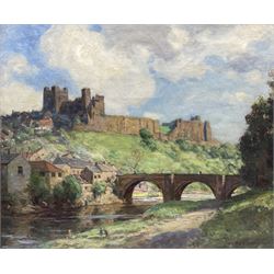 Frederick (Fred) Stead (British 1863-1940): Green Bridge and Richmond Castle, oil on canva...