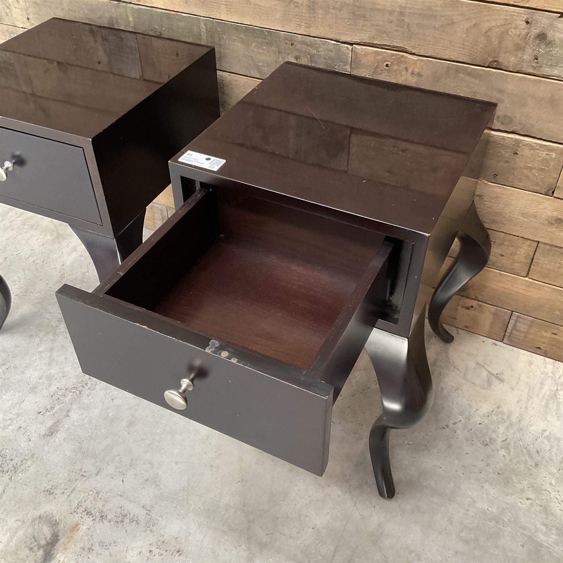 Pair of rosewood finish bedside chests