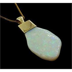 9ct gold opal pendant necklace