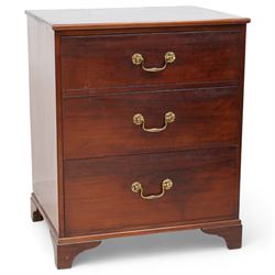 Early 19th century mahogany pedestal chest, torus moulded rectangular top over three drawe...