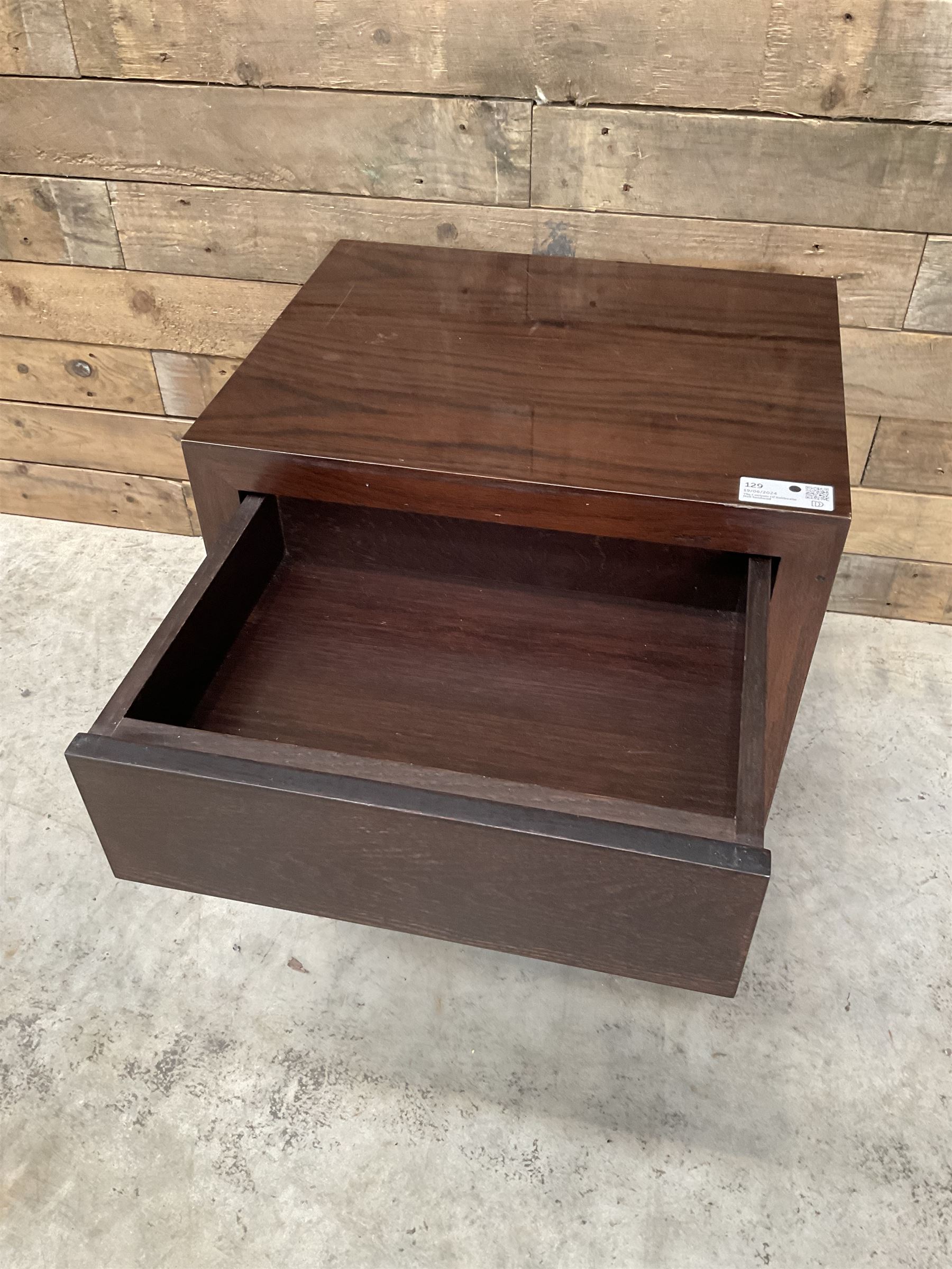 5 x rosewood bedside chests, fitted with thee tiered soft-close drawers