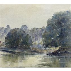 Christine M Pybus (British 1954-): River Landscape, watercolour signed 43cm x 49cm