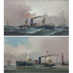 John Bourne (British 1861-1935): Aberdeen Steam Trawler A475, pair oils on board signed 17...