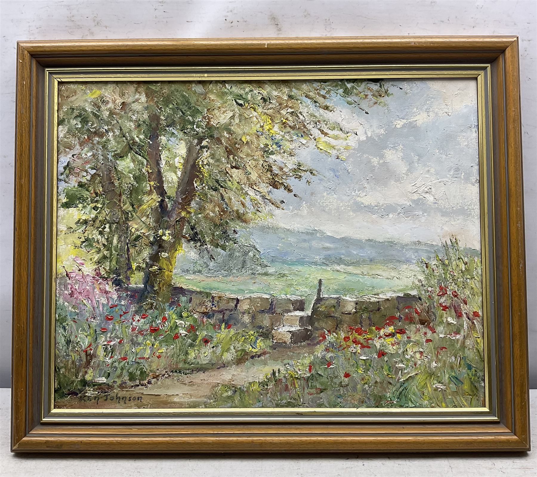 Ken Johnson (British 20th Century): Country Views, two oils on board signed 35cm x 45cm (2)