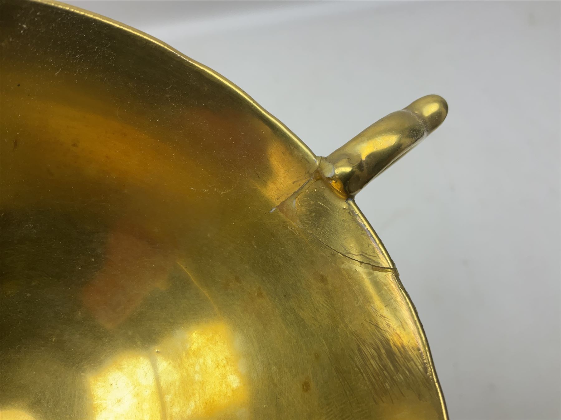 Pair Aynsley Orchard Gold pattern teacups and saucers with gilt interior 