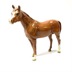 A Beswick figure modelled as a chestnut horse, probably model 1771, H19cm 
