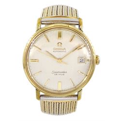 Omega Seamaster De Ville gentleman's gold capped and stainless steel automatic wristwatch, silvered dial with baton hour markers and date aperture, on expanding strap