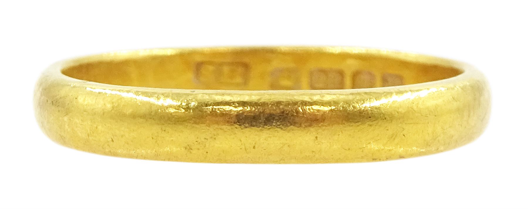 Early 20th century 22ct gold wedding band, Birmingham 1929