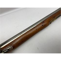 Brown Bess style 10-bore flintlock musket, the action marked with Crowned GR, 'Jordan' and dated 1758, the 104cm(41