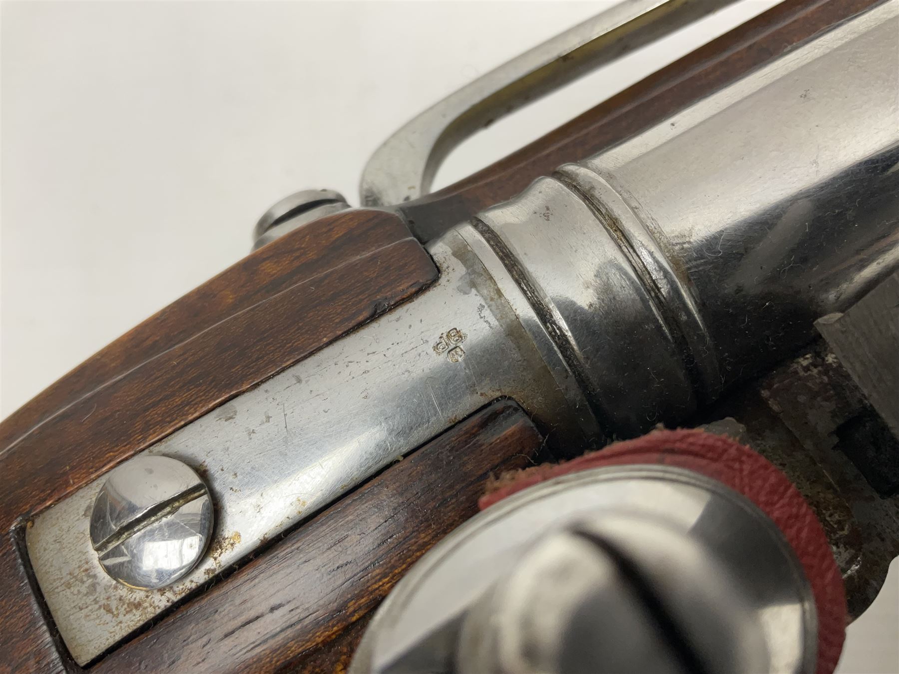 RFD ONLY AS NO VISIBLE PROOF MARKS - modern Indian flintlock .65 cal. belt pistol marked with crowned GR and Tower, 29cm barrel and brass skull crusher butt, serial no.2169 L50cm