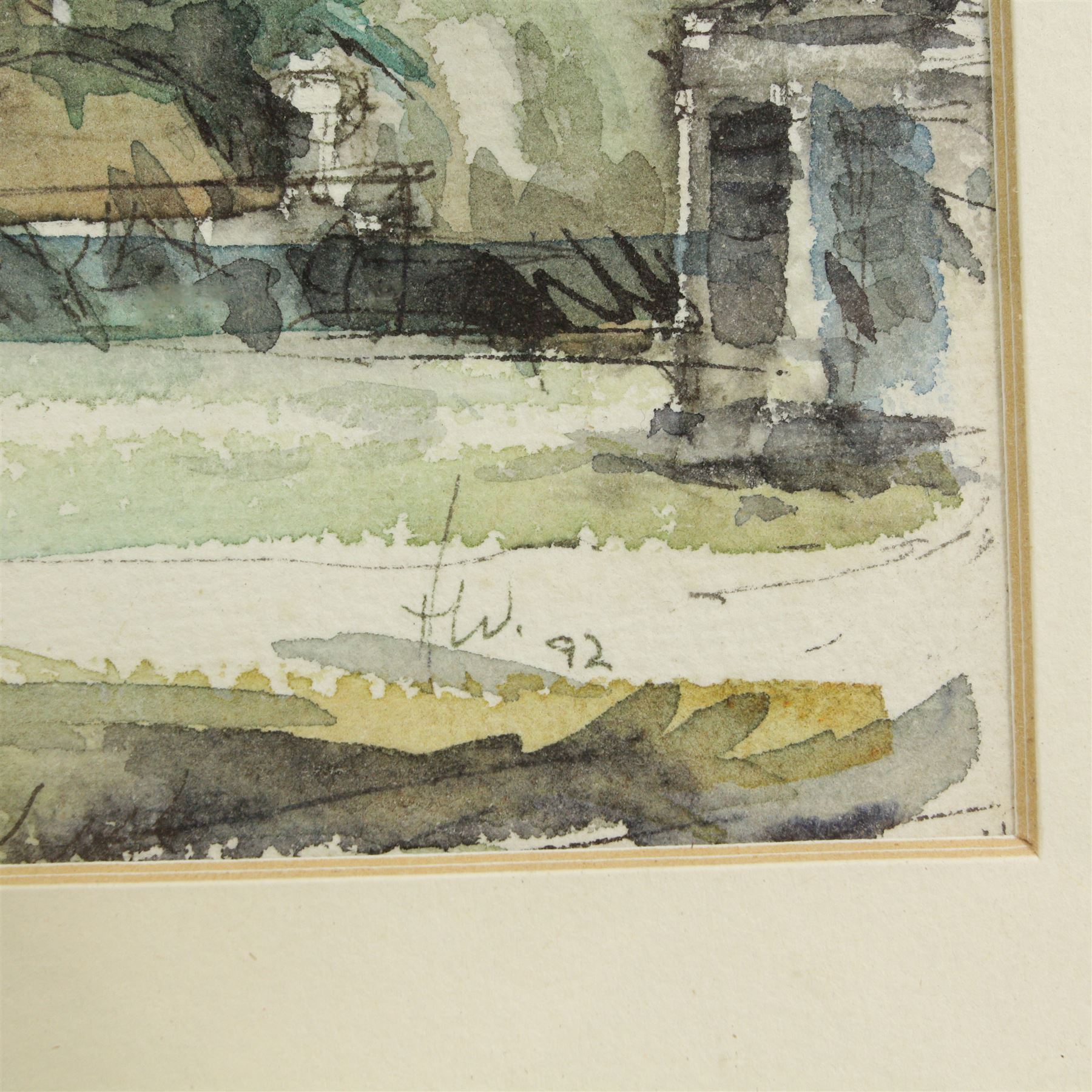 Harold Wharfe (British 20th century): 'Newby Hall - Ripon' 'Fountains Abbey' and 'All Saints Church', three watercolours signed and inscribed max 46cm x 33cm (3)