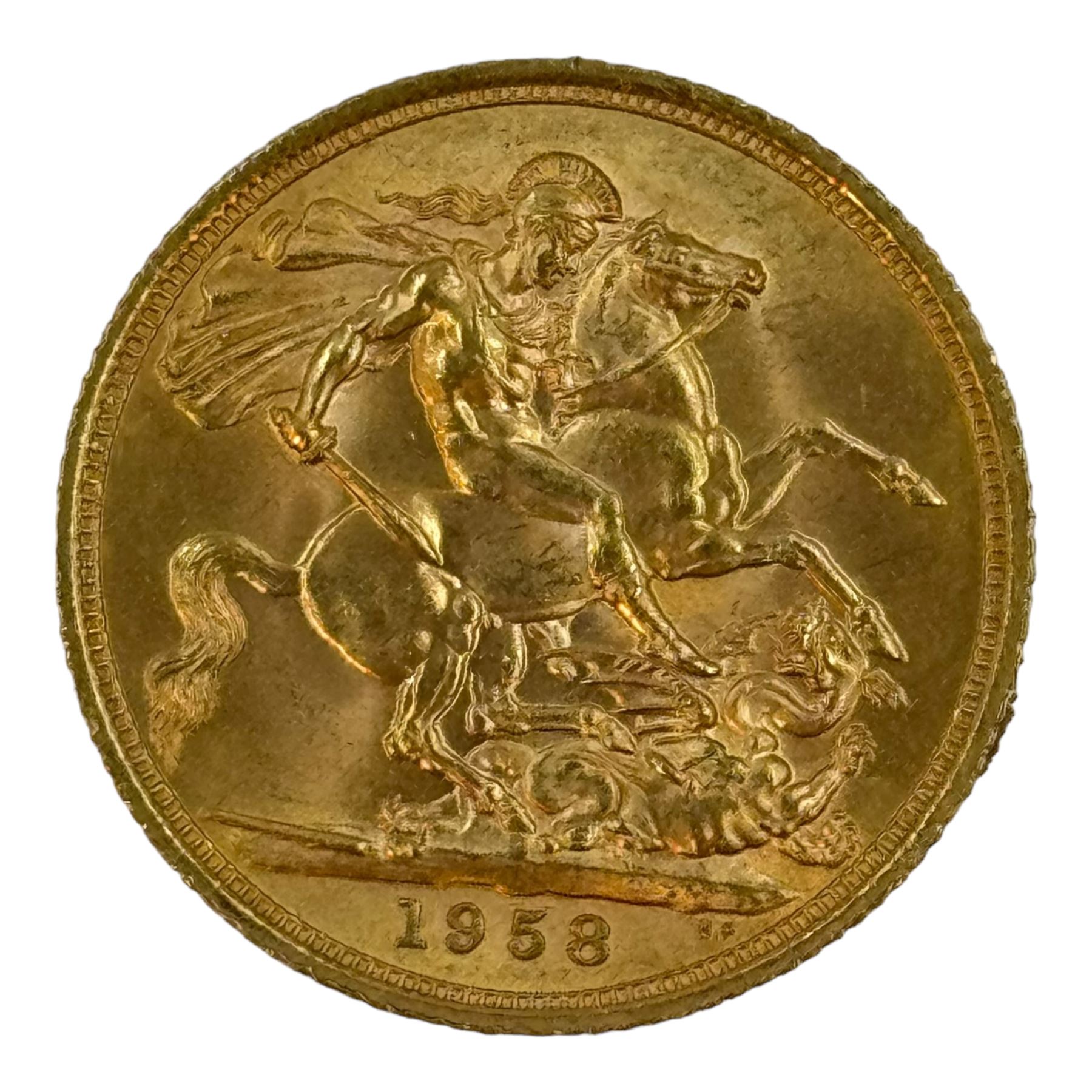 Queen Elizabeth II 1958 gold full sovereign coin