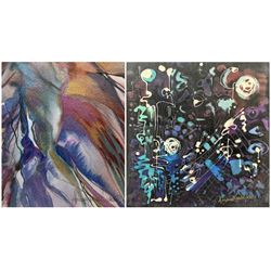 Amanda Jane Pickles (Yorkshire Contemporary): Abstract Compositions, pair of mixed media w...