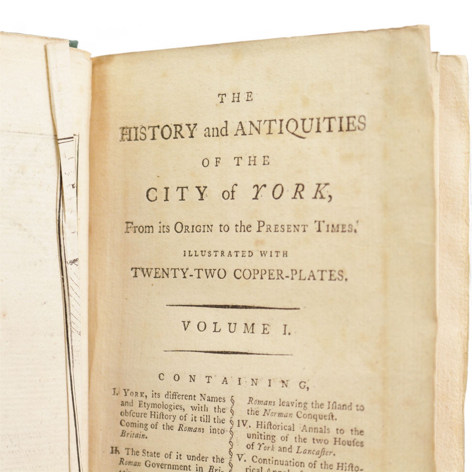 Ward, A (Printer) - 'The History and Antiquities of the City of York' three volumes with plates and fold out plans published 1785, rebound 