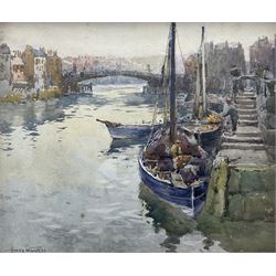 Harry Wanless (British c1872-1934): Fishing Boats by the Quayside Whitby Harbour, watercolour signed 23cm x 26cm
Provenance: direct from the artist's family, part of a collection never previously seen on the market