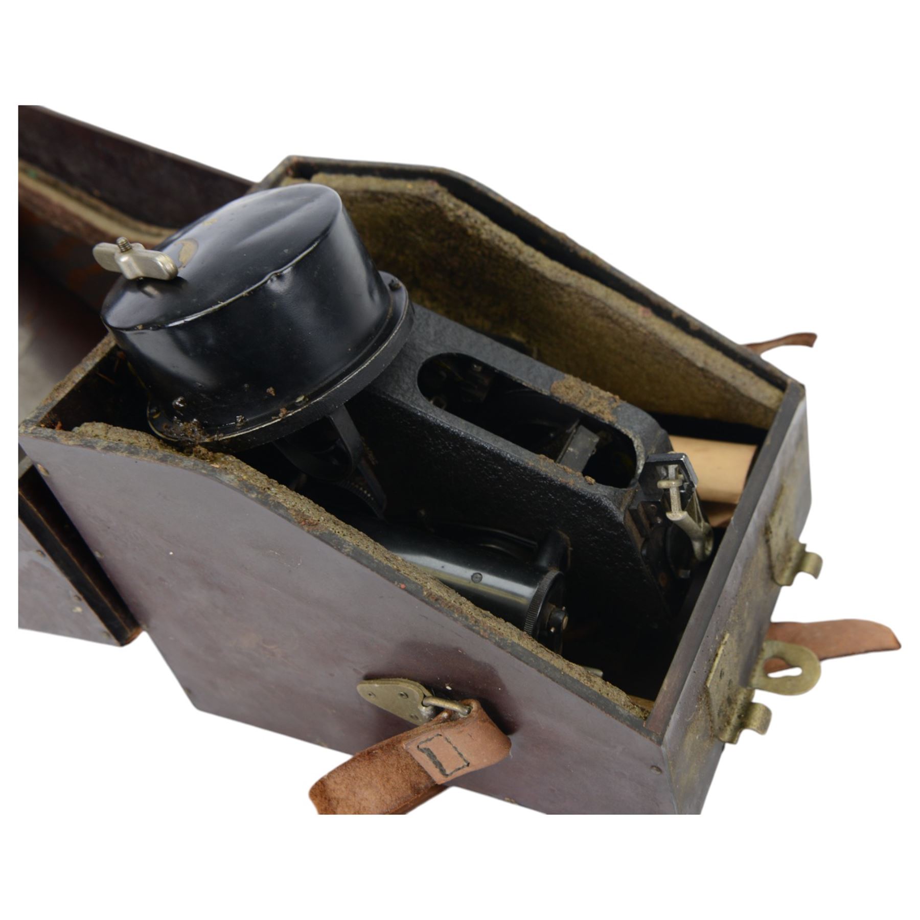 WWII Air Ministry MK IX.A 127.41 bubble sextant, in original fitted case, together with a Kelvin and Hughes Periscopic sextant no. 2134, in wooden case (2)