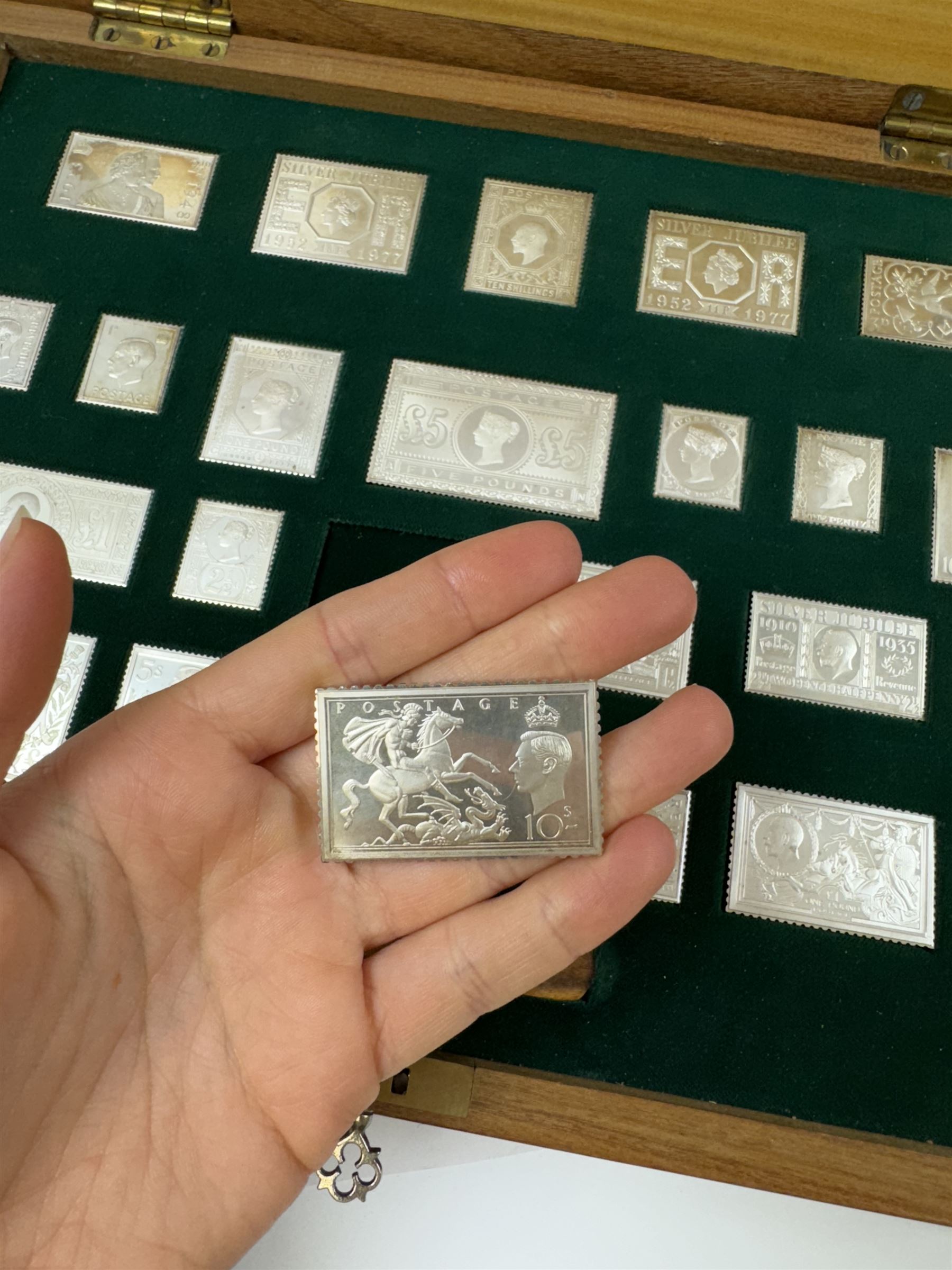 The Stamps of Royalty, Hallmark Replicas Limited, collection of twenty-five silver stamp ingots, set no. 4270, in presentation case with certificates