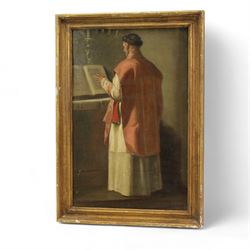 English School (19th Century): Portrait of a Priest, oil on board unsigned 43cm x 28cm 