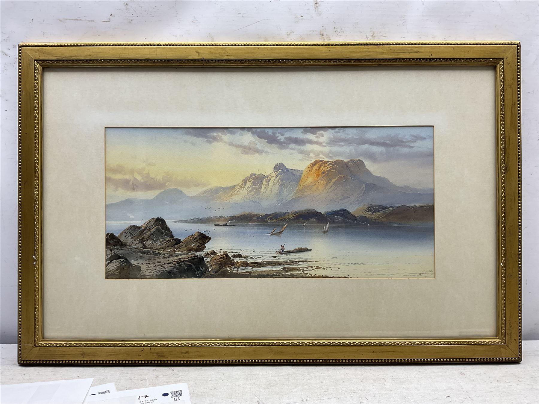 William Henry Earp (British 1831-1914): Highland Lochs, pair watercolours signed 25cm x 53cm (2)