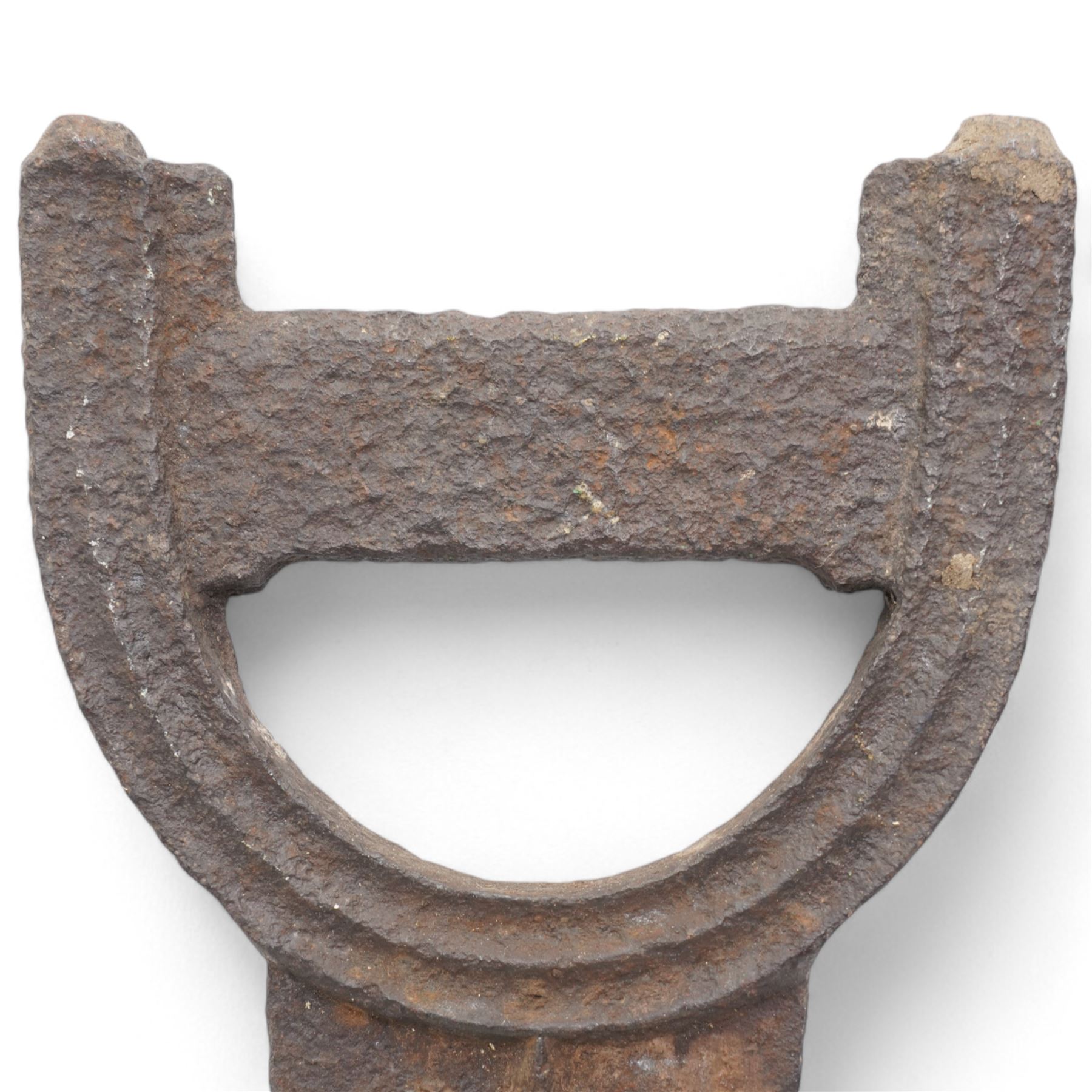 Victorian cast iron boot scraper, H55cm 