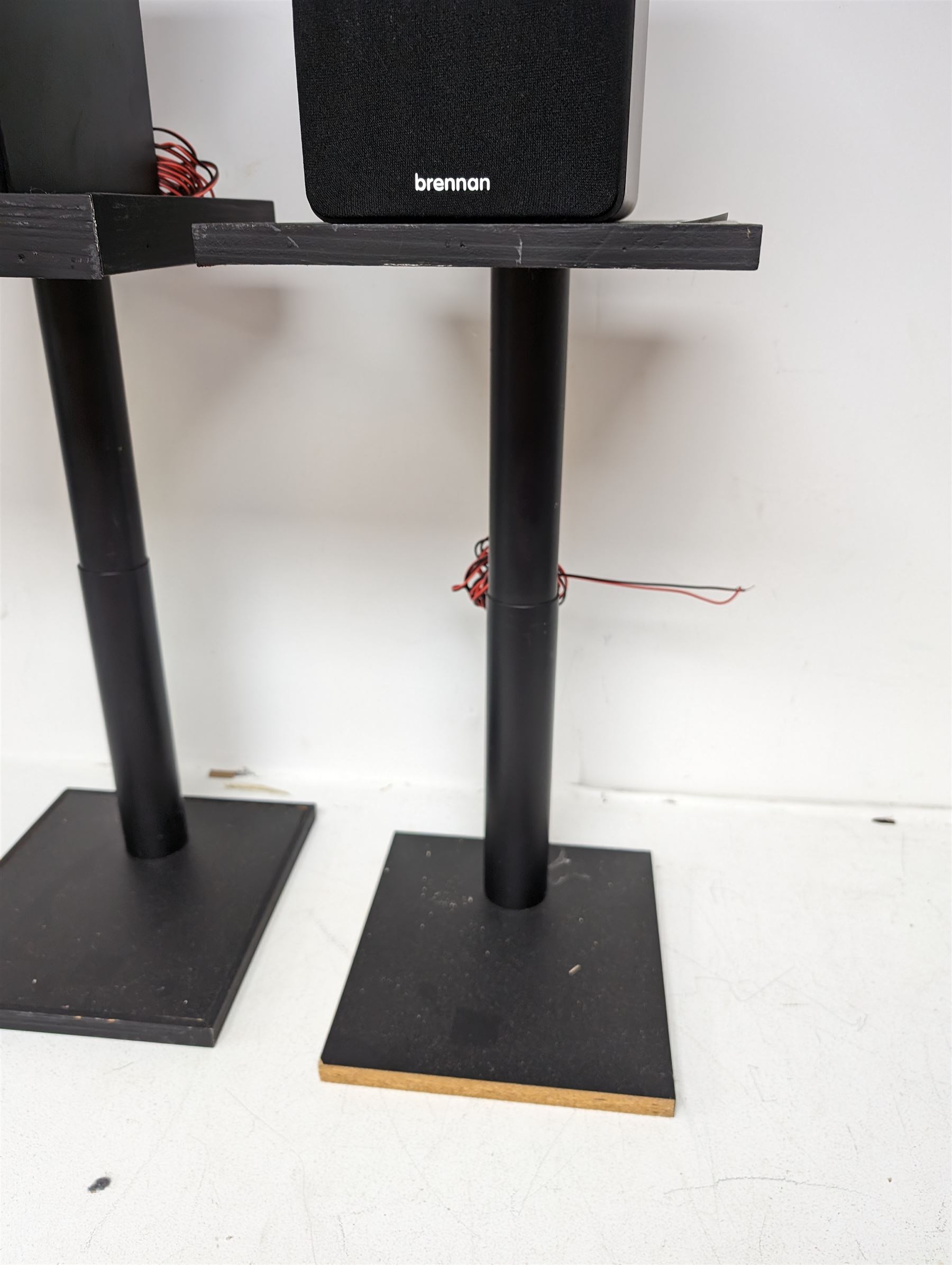 Pair of Brennan BSP50 speakers and speaker stands 