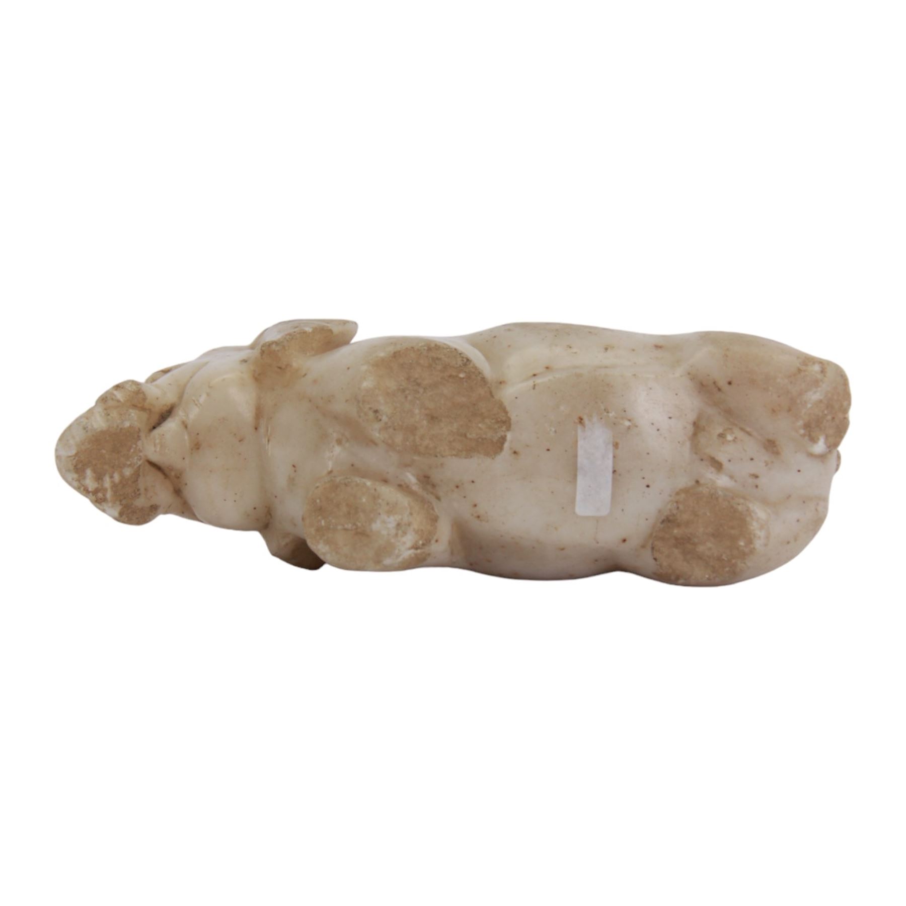 Indian marble ruinous figure, carved as an Indian elephant, H10.5cm L23cm