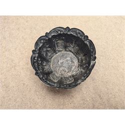 Indian silver dish, of circular form chased and repousse decorated with figural scenes