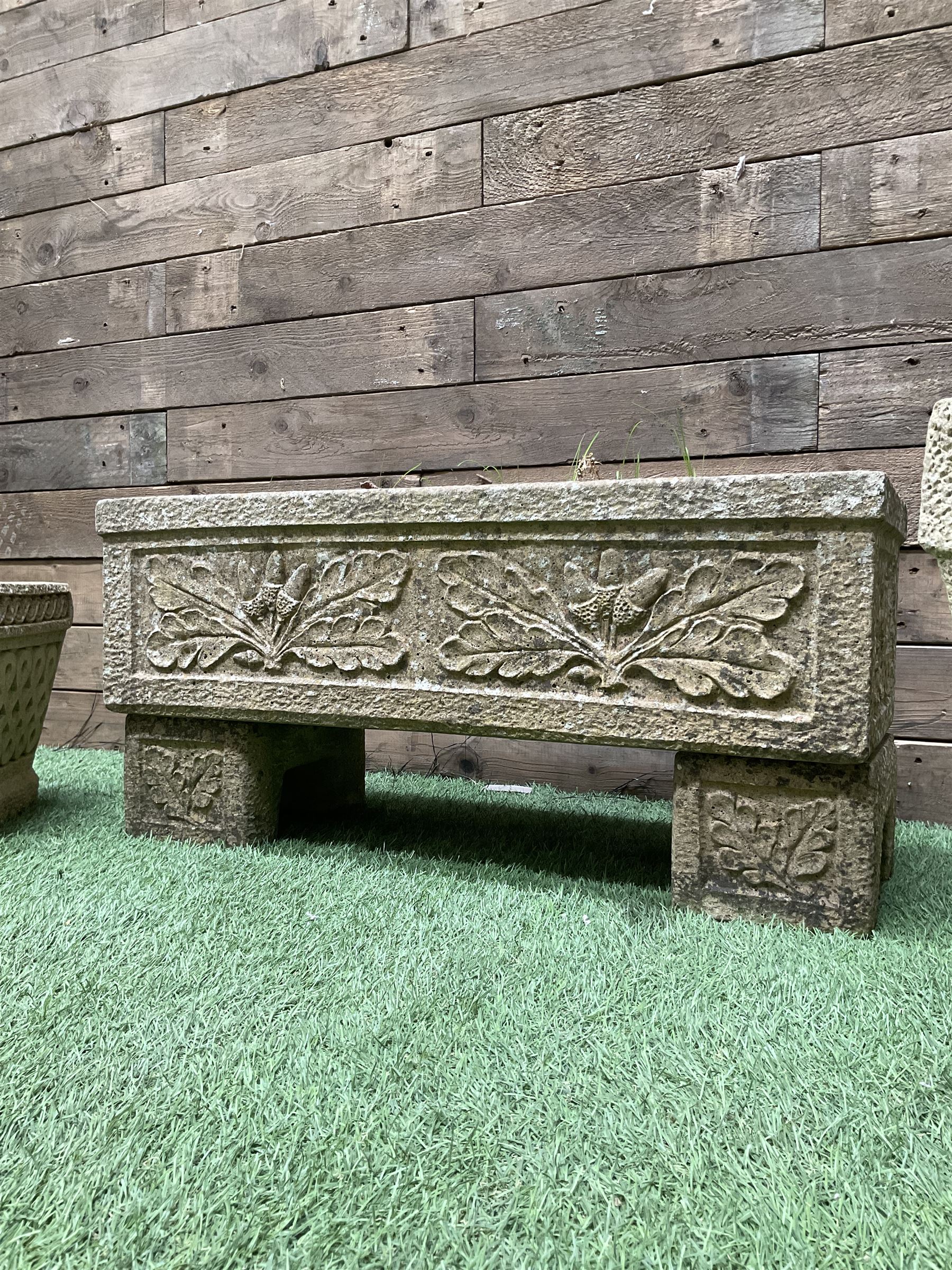 Set of three cast stone garden planters  - THIS LOT IS TO BE COLLECTED BY APPOINTMENT FROM DUGGLEBY STORAGE, GREAT HILL, EASTFIELD, SCARBOROUGH, YO11 3TX