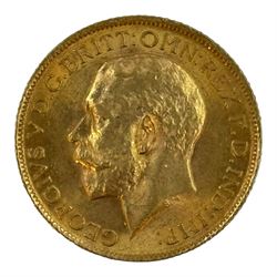 King George V 1914 gold full sovereign coin