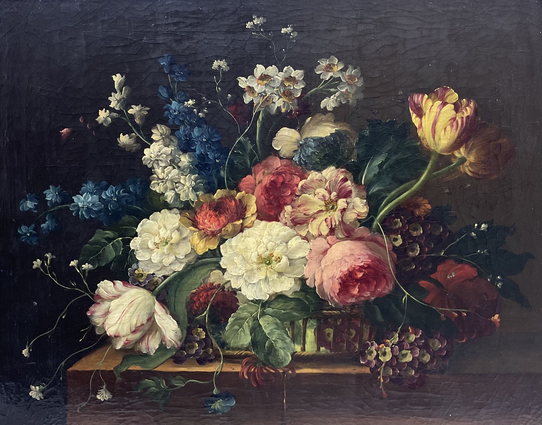 Dutch School (Early 20th century): Still Life of Flowers, oil on canvas unsigned 39cm x 49cm 