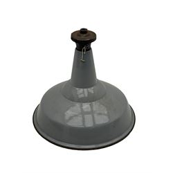 Industrial 'Benjamin' type grey enamel centre light fitting