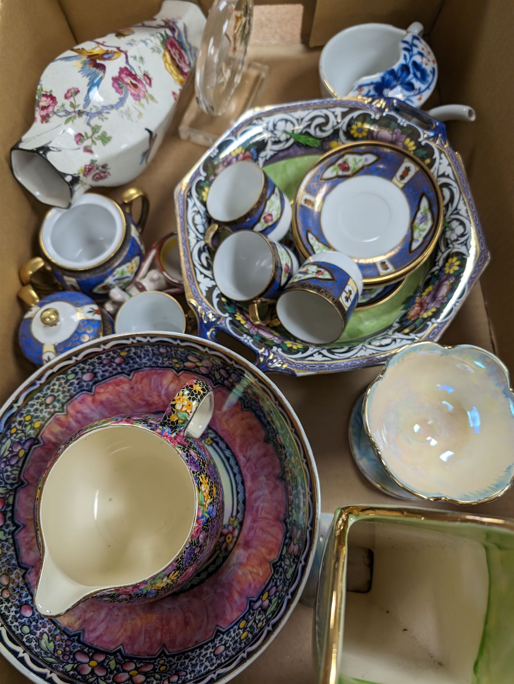 Royal Winton Grimwades chintz jug, Royal Bradwell vase, Noritake tea wares and other ceramics and glassware, in two boxes 