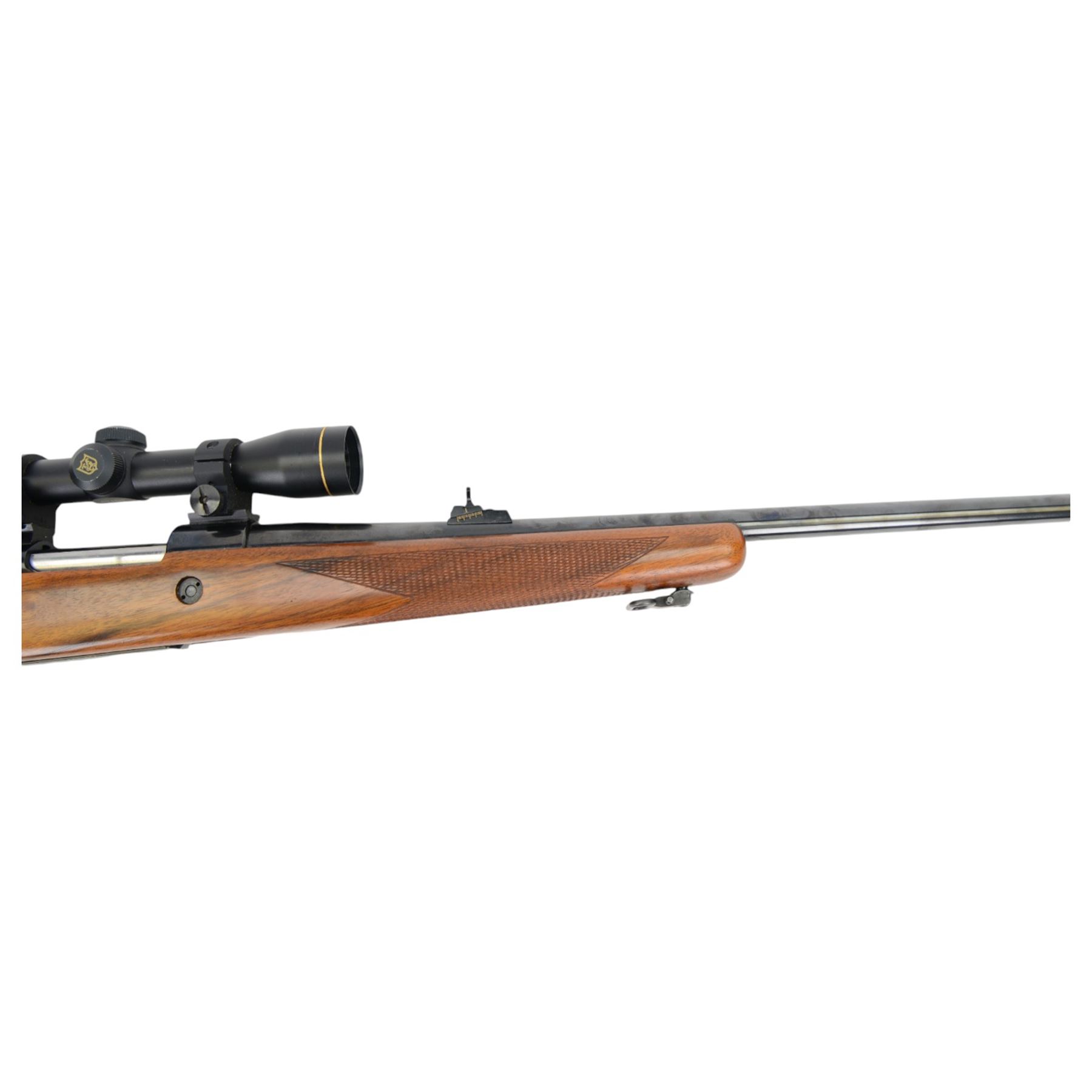 SECTION 1 FIREARMS CERTIFICATE REQUIRED - Parker Hale .308 bolt action rifle, the 62cm barrel, marked with BNP below a crown, fitted with Nikkostirling  Gold Crown Deluxe 4x 32 scope, overall L113cm, serial no. 09198