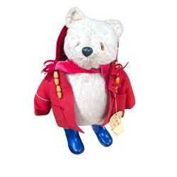 Gabrielle Designs Paddington Bear, with red coat and blue Dunlop wellington boots